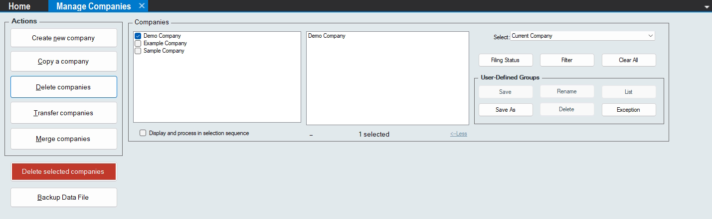 Manage Companies - Delete
