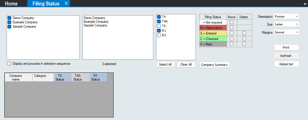 Company Filing Status