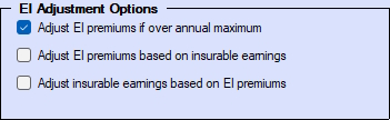 Company Setup - Adjust EI