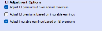 Company Setup - Adjust EI