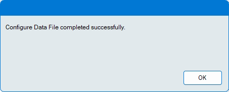 Configure data file complete