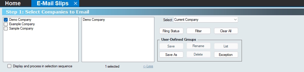 Email Slips - Select Companies