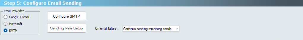 Email Slips - Configure Email Sending - SMTP