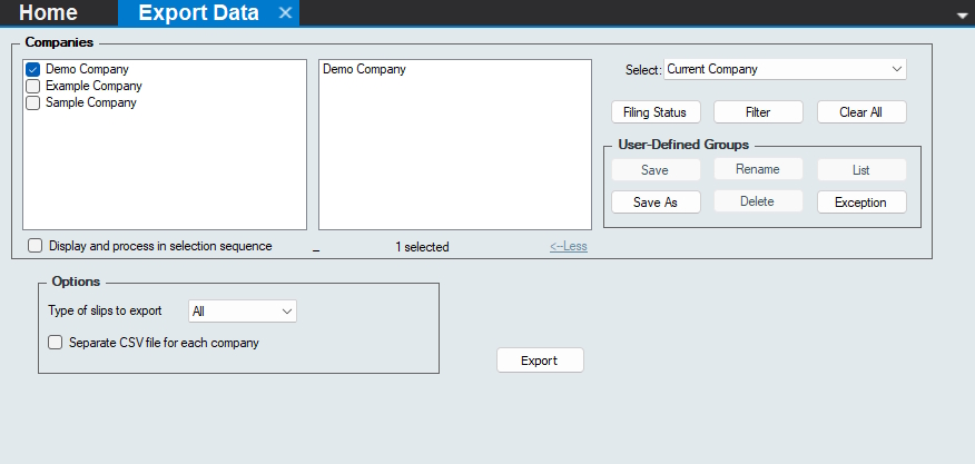 Export to CSV