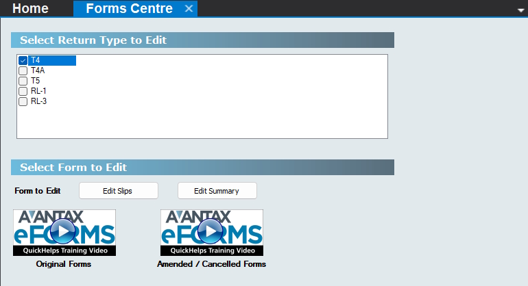 Forms Centre