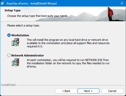 Select install type