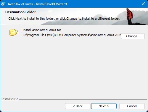 Select destination folder
