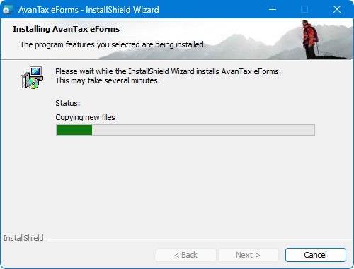 Installation progress