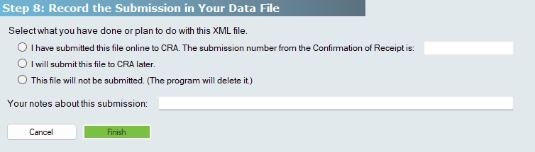 Electronic Filing - Step 8