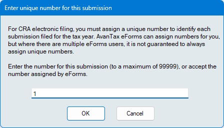 Electronic Filing - CRA File Number