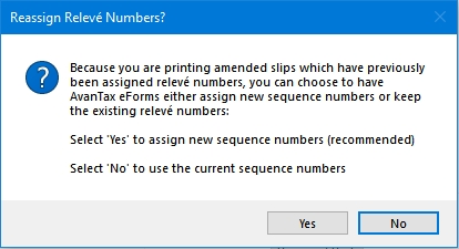 Sequence Numbers - Amended Slips