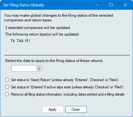 Company Filing Status - Global Set