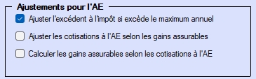 Renseignements sur l'entreprise - ajuster l’AE