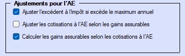 Renseignements sur l'entreprise - ajuster l’AE