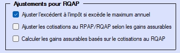 Renseignements sur l'entreprise - ajuster le RPAP