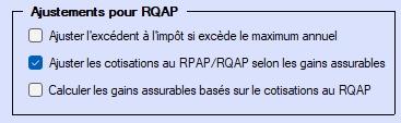 Renseignements sur l'entreprise - ajuster le RPAP