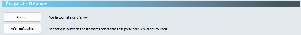 Envoyer des feuillets par courriel – vérifier