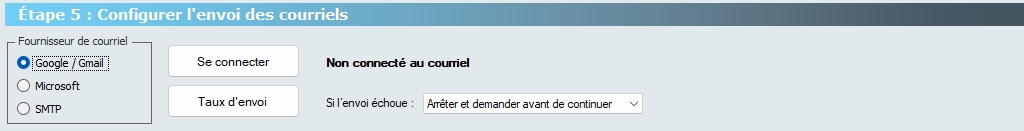 Envoyer des feuillets par courriel – configurer l’envoi – Google