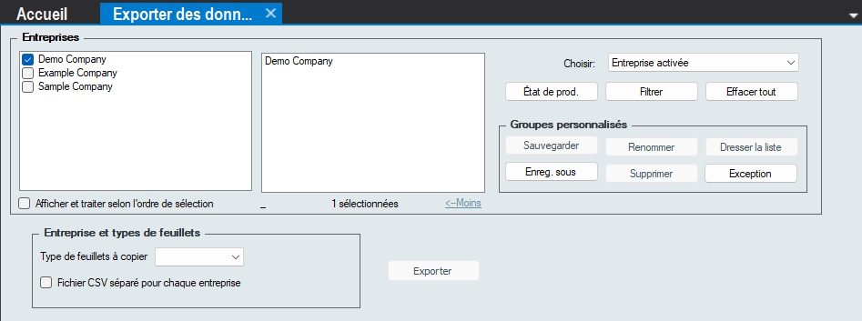 Exporter vers CSV