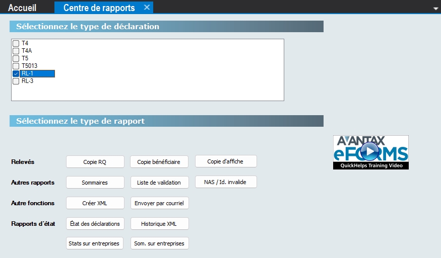 Centre de rapports