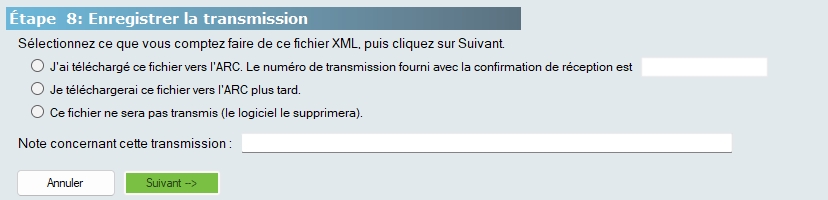 Transmission électronique - Étape 8