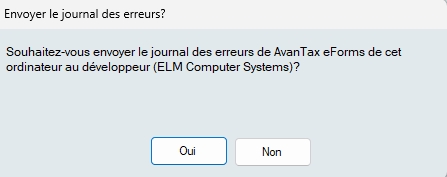 Envoyer le journal des erreurs