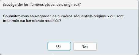 Numéros de séquence - Enregistrer les feuillets modifiés