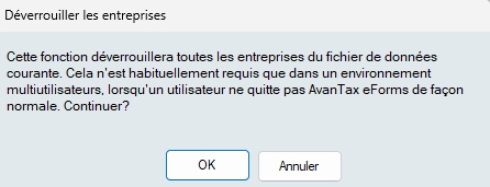 Déverrouiller toutes les entreprises
