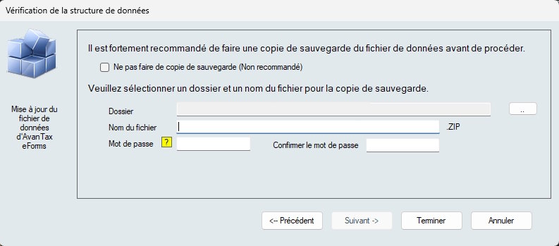 Vérifier la structure du Fichier de données