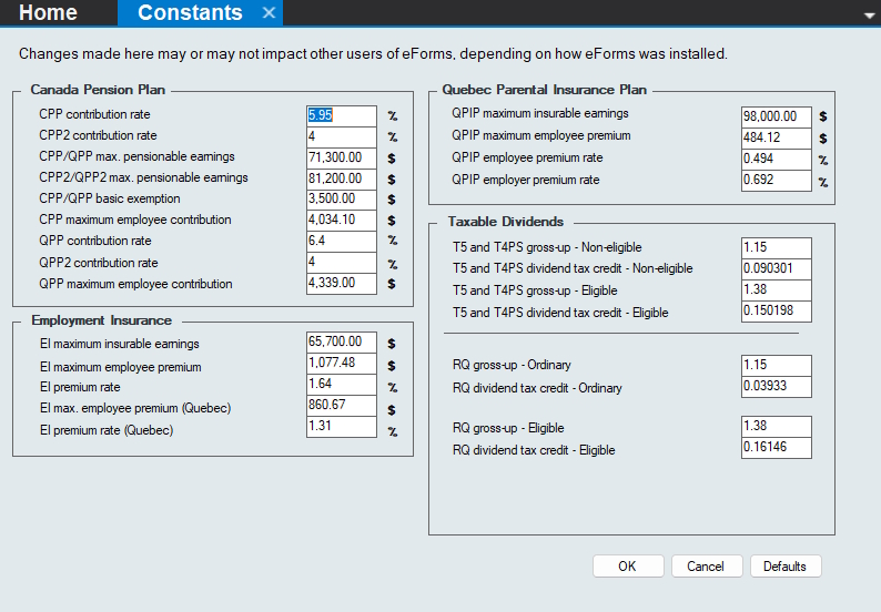 Rates & Constants