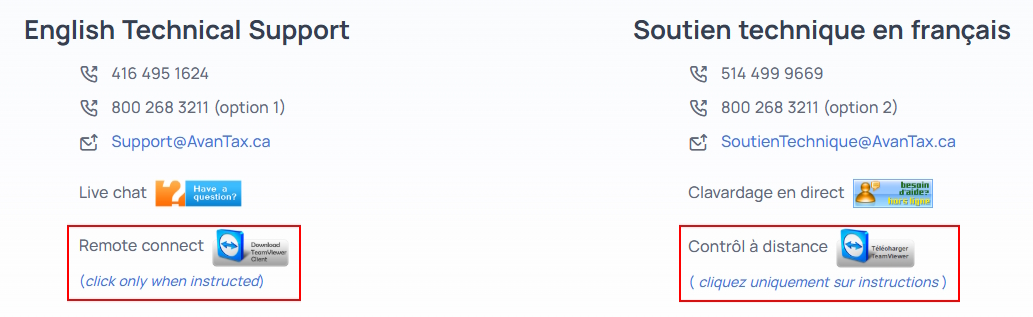 AvanTax Remote Support